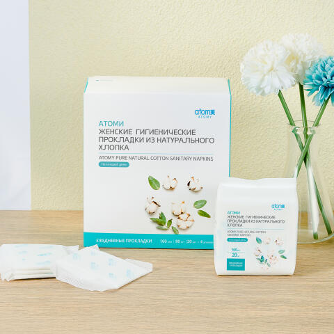 Атоми Гигиенические прокладки из натурального хлопка (Ежедневные)
